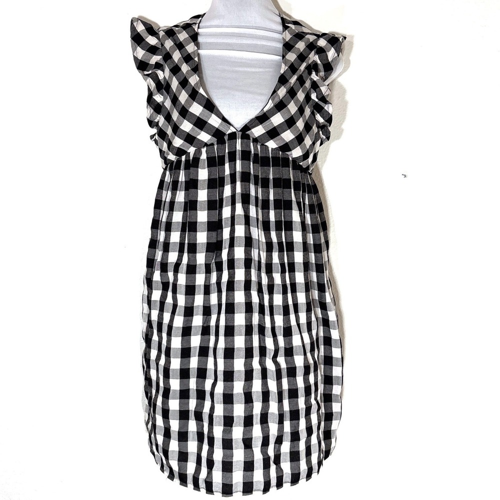 Dark Academia Grunge Plaid Babydoll Dress S Ruffle Goth Punk Preppy Schoolgirl - Picture 2 of 12